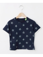 【160cm】星柄レイヤードＴシャツ/ダークネイビー(094)
