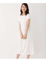 【42(LL)WEB限定サイズ】コットンタックスリーブロングワンピース/ホワイト(002)