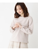 【42(LL)WEB限定サイズ】ブークレバックパール調プルオーバー/ライトベージュ(051)