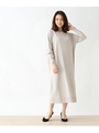 【42(LL)WEB限定サイズ】レーヨン混ハイゲージサックニットワンピース/ライトグレー(011)