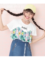 【ANAPGiRL】フルーツ柄フリル付Tシャツ/ホワイト(001)