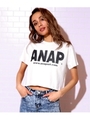 【ANAP】ANAPロゴクロップドTシャツ/ホワイト/ブラック(058)