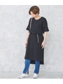【Factor=】 コットンワッフルビックTワンピース/ブラック(027)