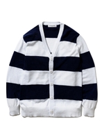 【GELATOPIQUEHOMME】'スムーズィー'2ボーダーカーディガン/NVY