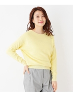 【My style is...掲載】【洗える・42(LL)WEB限定サイズ】ボートネック畦編みニットプルオーバー/レモンイエロー(031)