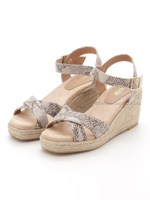 【REZOY】ジュートソールクロスストラップサンダル/ヘビ