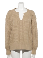 【Rewde】Ｖ開きざっくりニット（9R14-C10001）/モカ