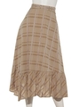【Rewde】チェックイレギュラーヘムスカート（9R10-067381）/ベージュ
