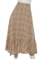 【Rewde】チェックイレギュラーヘムスカート（9R10-067381）/ベージュ