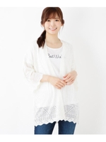 【SET】透かしカーデｘロゴＴシャツ/ホワイト(002)