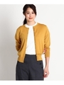 【S〜Lサイズあり、洗える】メタルボタンウールニットカーディガン/マスタード(033)