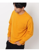 【WEB限定】USAコットン配色ステッチロングＴシャツ/ユニセックスでオススメ！！/テラコッタ(054)