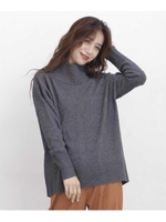 【WEB限定】発熱素材 タートルラムニット/チャコール3(023)