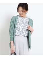 【WEB限定カラーあり】半袖プリントブラウスツイン/ライトグリーン(021)