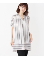 【WEB限定サイズあり】半袖ビンテージスキッパーチュニック/ナチュラル(350)