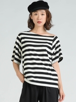 【Willful by lipstar】オフショル太ボーダーカットソー/ブラック系その他