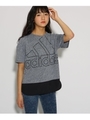 【adidas/アディダス/UVカット】オーバーサイズ　ビックロゴTシャツ/ブラック(019)