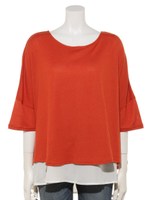 【ｍａ】スパン天竺ジョーゼットプルオーバー/オレンジ