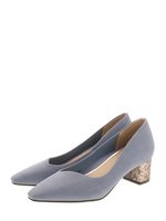 【ストレスフリー】アシンメトリーカットスクエアトゥパンプス/BLUE