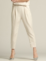 【セットアップ可能】ミッションバックサテンテーパードパンツ/ベージュ