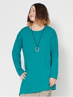 【チャイハネ】yul スラブコットンジャージ MEN'SロングTシャツ/グリーン