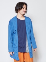 【チャイハネ】yul レイヤードMEN'Sカーディガン インナー付きセットアップ/ブルー