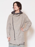 【チャイハネ】yul 霜降りニット風MEN'Sフードジャケット/ベージュ