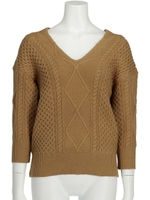 【ニット】アラン柄ケーブルニット/ベージュ