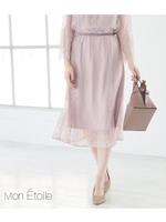 【一部店舗限定】【Mon E’toile】レースフレアスカート/ラベンダー