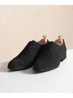 【軽くて雨に強い】撥水軽量設計スウェードビジネスシューズ/高機能インソール【ソルトラ】搭載/結婚式、セレモニー、パーティー/ブラック(019)