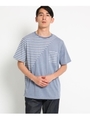 【抗菌・防臭】ポリジンボーダー切り替えTシャツ/ネイビー(493)