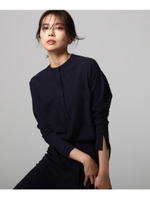 【洗える】ストレッチシャツニットカーディガン/ネイビー(094)
