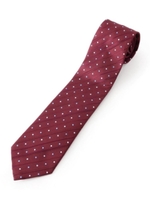 【洗濯OK】レジメンタルドットネクタイ/結婚式、セレモニー、パーティー、フォーマル、ドレス/ワインレッド(063)
