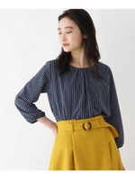 【大きいサイズあり・13号・15号】フロントタックダブルストライププルオーバー/ネイビー(393)