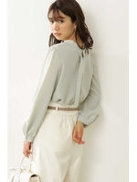 ◆バックボウタイブラウス/ミント(130)