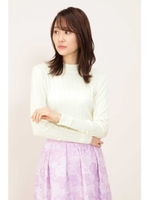 ◆ワイドＲＩＢモックネックニット/ホワイト(030)