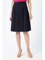 ◆麻調バックル付ラップスカート/ネイビー(120)