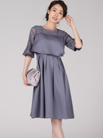 ≪2way≫オーバースカート付ワンピース/ブルー