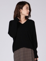 ≪手洗い可能≫CHARM Vネックプルオーバー/ブラック