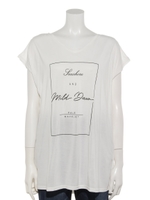 ＶネックサンドウォッシュロゴチュニックＴ/オフホワイト