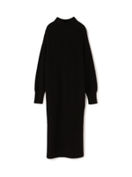 あぜあみタートルネックニットワンピース/ブラック