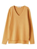 しっとりシンプルリブニット/マスタード