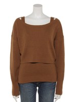 アンサンブルオフショルニット/ベージュ