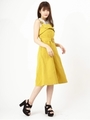 インナー付きフレアワンピース/イエロー