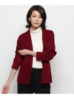 ウール混テーラードニットカーディガン/ボルドー(064)