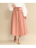 ウエストタック入りフレアスカート/ピンク(008)