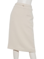 ウォッシャブルタイトスカート/ベージュストライプ