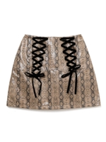 ガーターレースアップスカート/パイソン