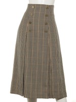 ガンクラブボックスプリーツスカート/ベージュ