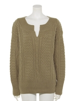 キーネックケーブル編みニット/GREGE